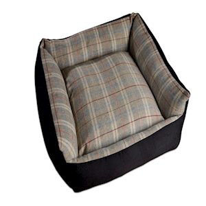 Country Classic Tweed Wool Cosy Dog Bed - Grey